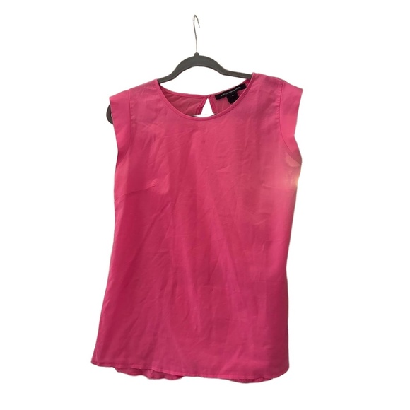 FRENCH CONNECTION Womens Hot Pink Sleeveless Top Size M Round Neck Keyhole Back - Picture 1 of 5
